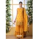 Yellow Soft Cotton Sequence Embroidered Sharara Suit