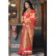 Multi Colour Handloom Silk Party Wear Designer Saree
