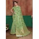 Green Banarasi Cotton Silk Designer Saree