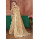 Beige Banarasi Cotton Silk Designer Saree