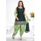 Dark Green And Pista Banglori Silk Designer Patiala Suit