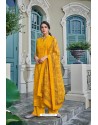 Yellow Heavy faux Georgette Palazzo Suit