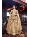 Light Beige Premium Net Designer Anarkali Suit