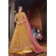 Yellow Butterfly Net Designer Anarkali Suit