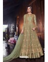 Pretty Green Butterfly Net Designer Anarkali Suit
