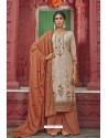 Old Rose And Cream Maslin Digital Print Palazzo Suit