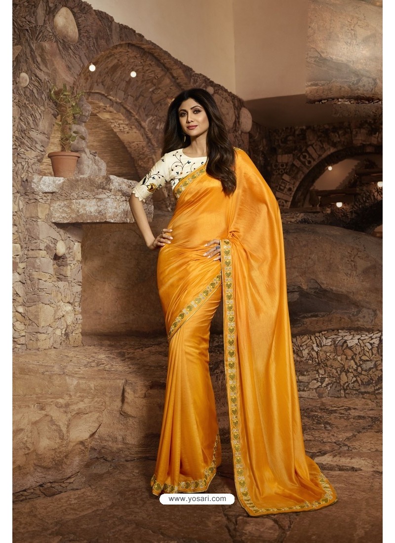 Classy Yellow Barfi Silk Designer Saree