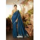 Teal Blue Barfi Silk Designer Saree