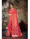 Crimson Banarasi Silk Designer Saree