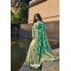 Mint And Green Silk Heavy Embroidered Wedding Saree