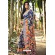 Navy And Multi Fancy Cotton Printed Saree