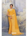 Yellow Silk Designer Jacquard Worked Saree