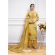 Yellow Digital Printed Jam Silk Palazzo Suit