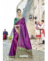 Purple Sana Silk Party Wear Saree