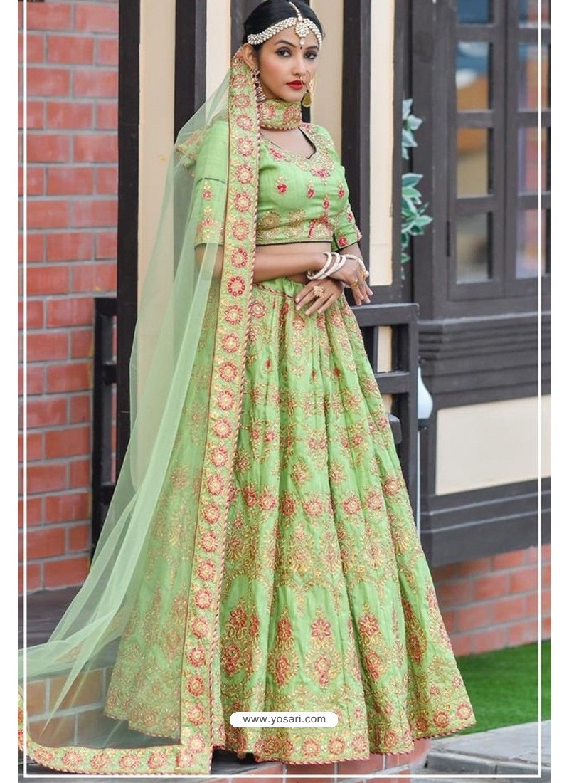 Green Chennai Silk Designer Lehenga Choli
