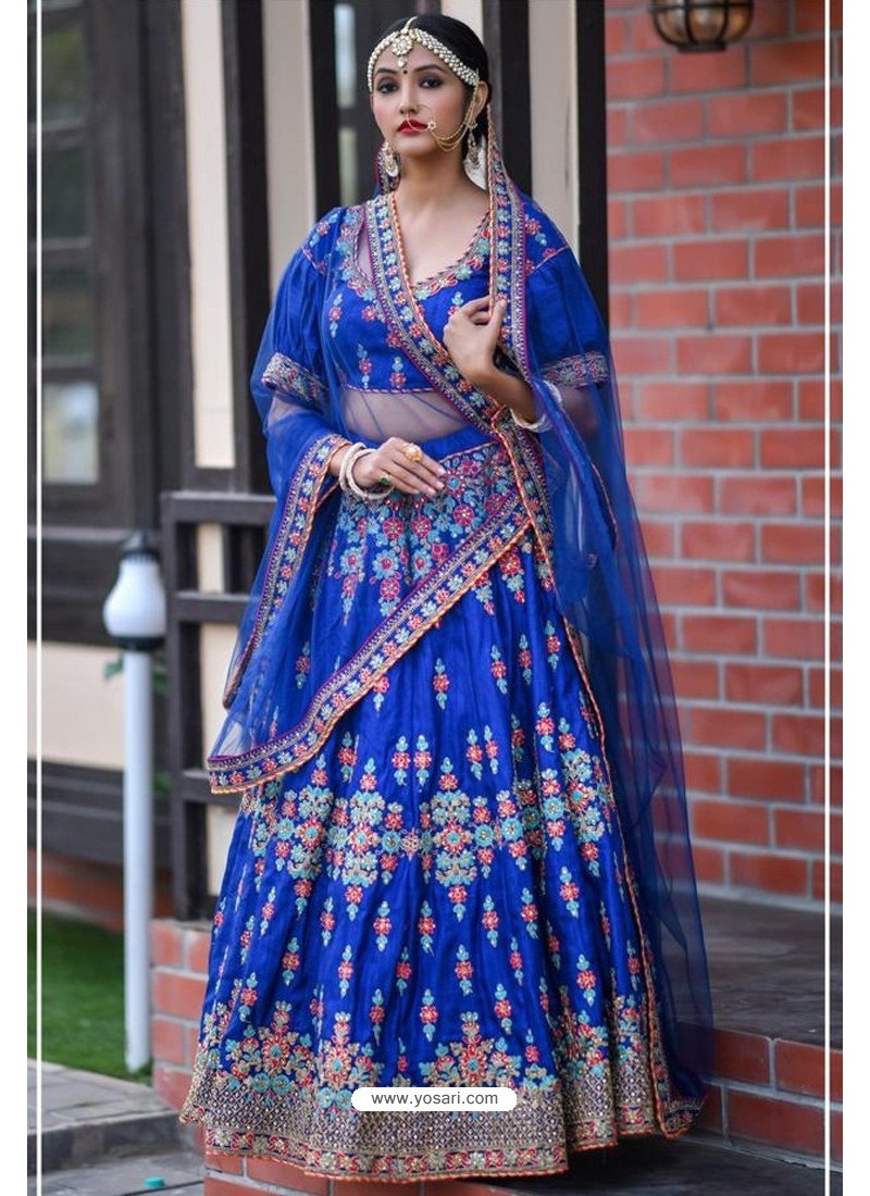 Royal Blue Chennai Silk Designer Lehenga Choli