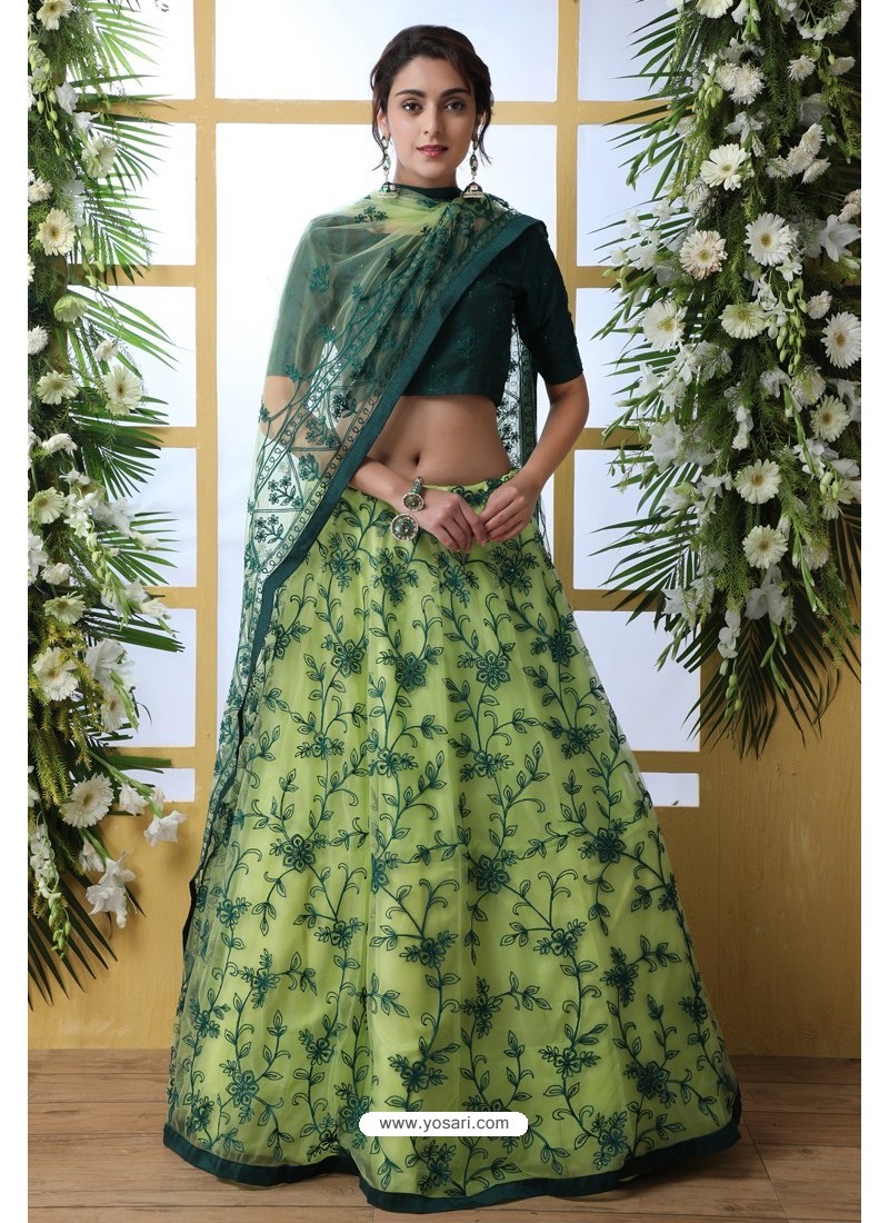 Wedding Special Green Color Heavy Worked Lehenga Choli – Fabvilla