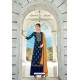 Navy Blue Pure Banarasi Jacquard Palazzo Suit
