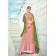 Peach Pure Banarasi Jacquard Palazzo Suit