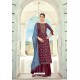 Maroon Pure Banarasi Jacquard Palazzo Suit