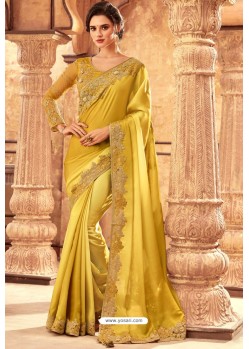 Yellow Highlight Silk Designer Saree