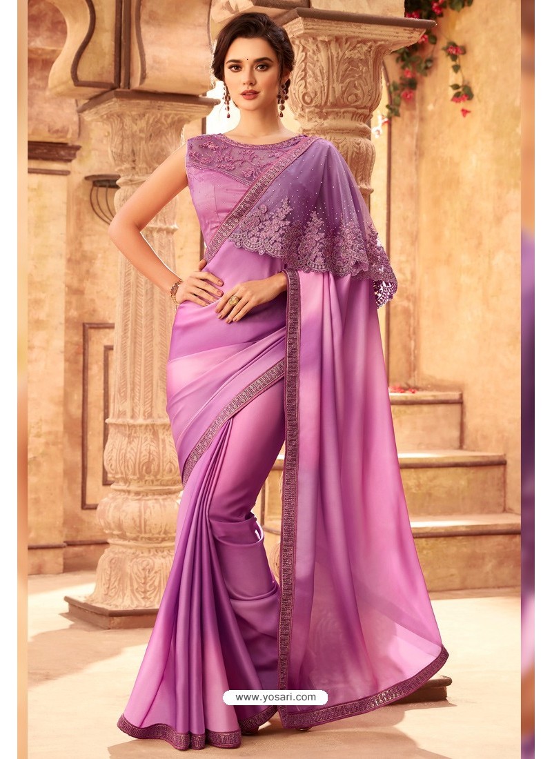 Buy Pink Highlight Silk Designer Saree Designer Sarees