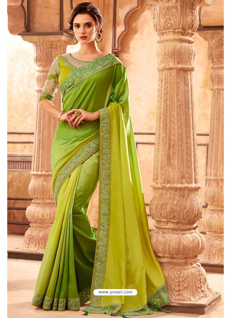 Green Malabar Silk Designer Saree
