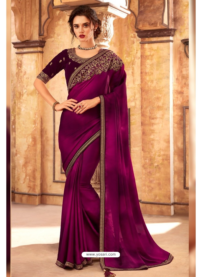 Purple Highlight Silk Designer Saree
