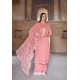 Light Pink Viscose Muslin Casual Wear Palazzo Suit