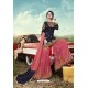 Navy And Pink Party Wear Satin Sharara Suit