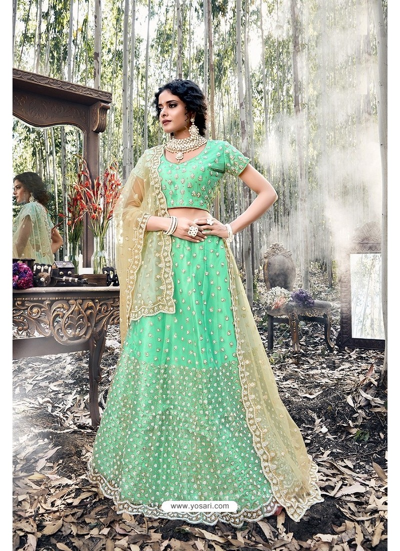 Jade Green Heavy Embroidered Designer Lehenga Choli