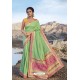 Green Chanderi Silk Printed Saree