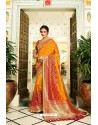 Yellow Party Wear Stone Worked Saree