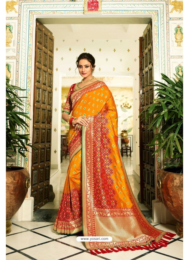 Yellow Party Wear Stone Worked Saree