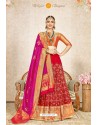 Red Banarasi Silk Jacquard Worked Lehenga Choli