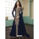 Navy Blue Georgette Embroidered Anarkali Suit