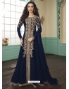 Navy Blue Georgette Embroidered Anarkali Suit