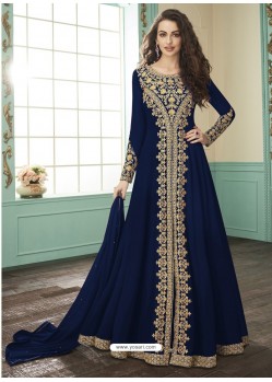 Navy Blue Georgette Designer Anarkali Suit