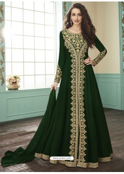 Dark Green Georgette Designer Anarkali Suit