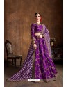 Purple Mulberry Silk Designer Embroidered Lehenga