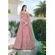 Pink Heavy Buterfly Net Anarkali Suit