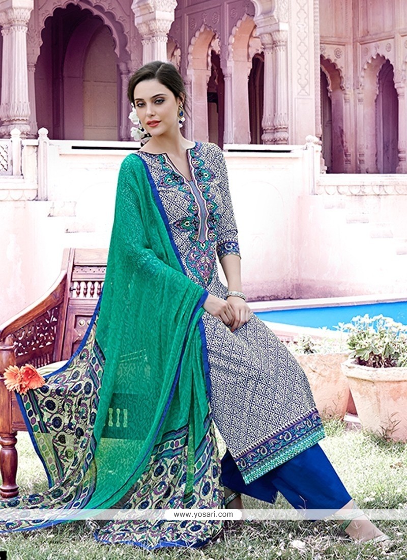 Zesty Print Work Designer Pakistani Suit