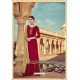 Red Pure Viscose Designer Palazzo Suit