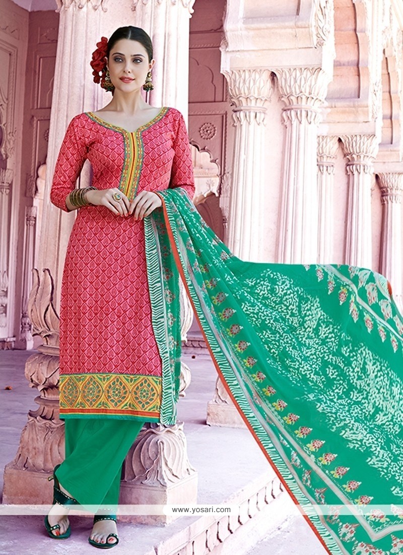 Exuberant Lace Work Hot Pink Designer Pakistani Suit