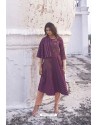Purple Linen Cotton Handloom Kurti
