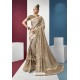 Golden Embroidered Party Wear Saree