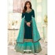 Teal And Blue Designer Lehenga Style Suit