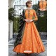 Orange Designer Partywear Pure Killer Gown