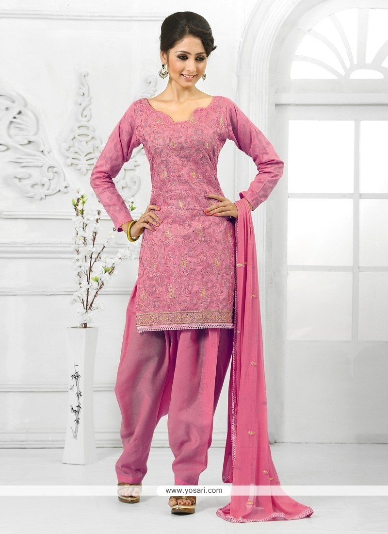 Pink Cotton Salwar Suit