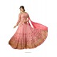 Pink Faux Georgette Zari Embroidered Anarkali Suit